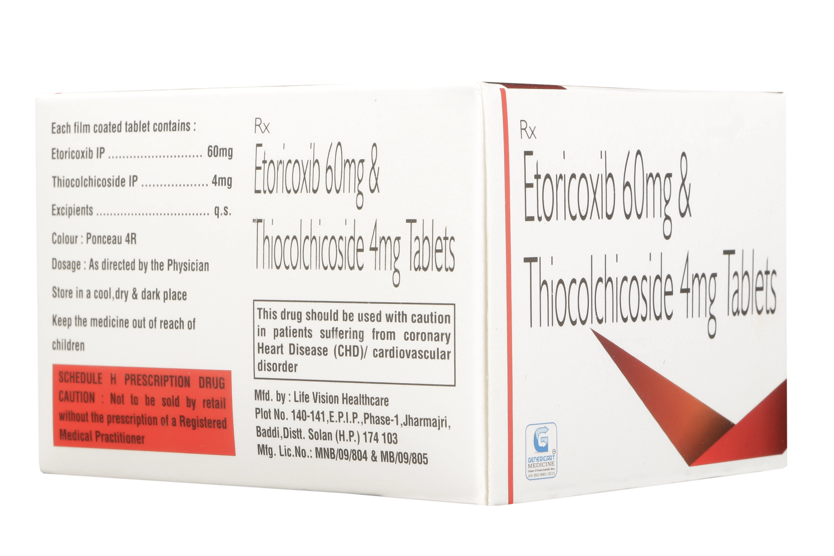 ETORICOXIB 60 MG + THIOCOLCHICOSIDE 4 MG - Genericart Products