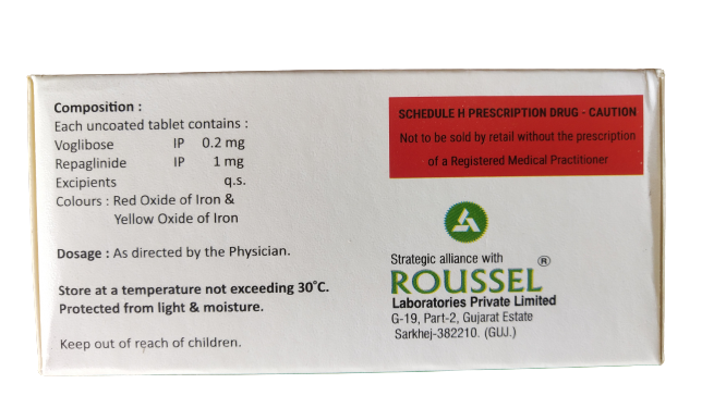 VOGLIBOSE 0.2 MG + REPAGLINIDE 1 MG - Genericart Products