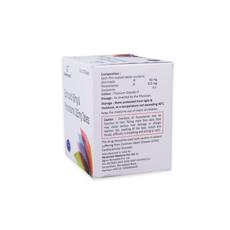 ETORICOXIB 60 MG + PARACETAMOL 325 MG - Genericart Products