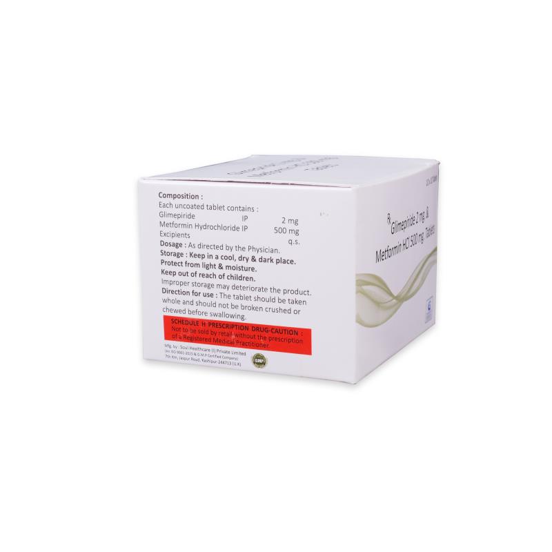 GLIMEPIRIDE 2 MG + METFORMIN HYDROCHLORIDE 500 MG - Genericart Products