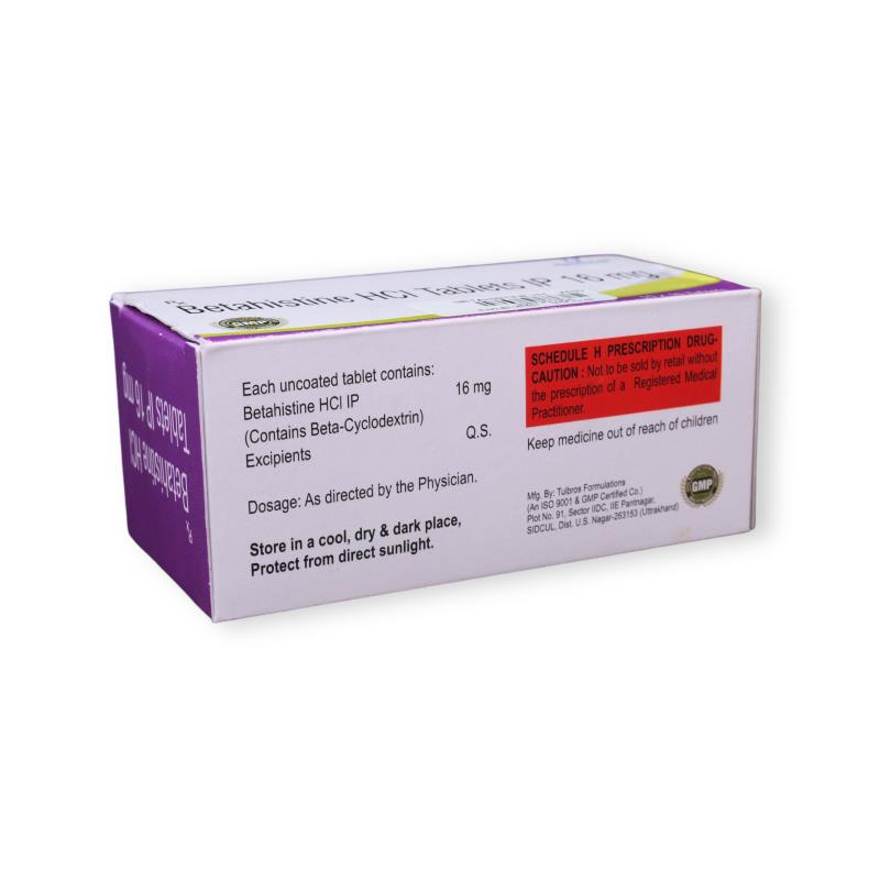 BETAHISTINE HYDROCHLORIDE 16 MG - Genericart Products