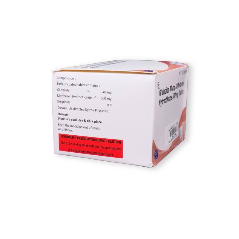 GLICLAZIDE 40 MG + METFORMIN HYDROCLORIDE 500 MG - Genericart Products