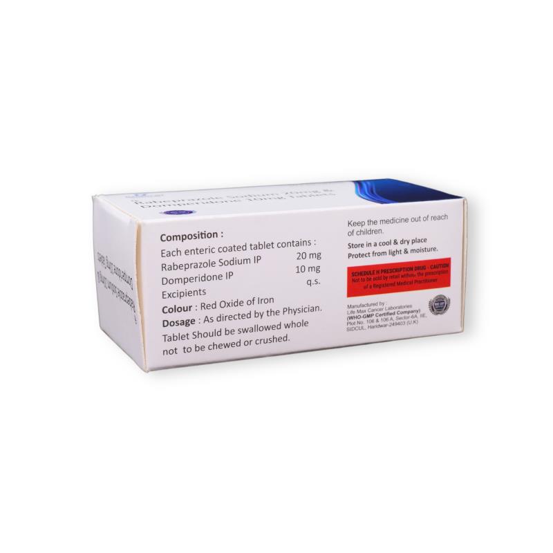 RABEPRAZOLE 20 MG + DOMPERIDONE 10 MG - Genericart Products