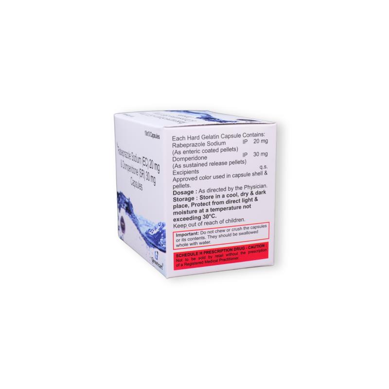 RABEPRAZOLE  20 MG + DOMPERIDONE 10 MG (IR) +  DOMPERIDONE 20 MG (SR) - Genericart Products