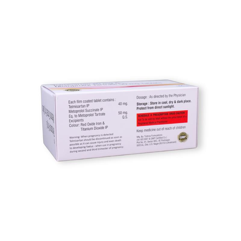 TELMISARTAN 40 MG + METOPROLOL TARTRATE 50 MG - Genericart Products