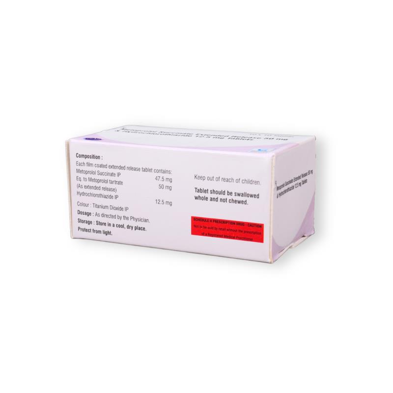 METOPROLOL SUCCINATE ER 50 MG +  HYDROCHLOROTHIAZIDE 12.5 MG - Genericart Products