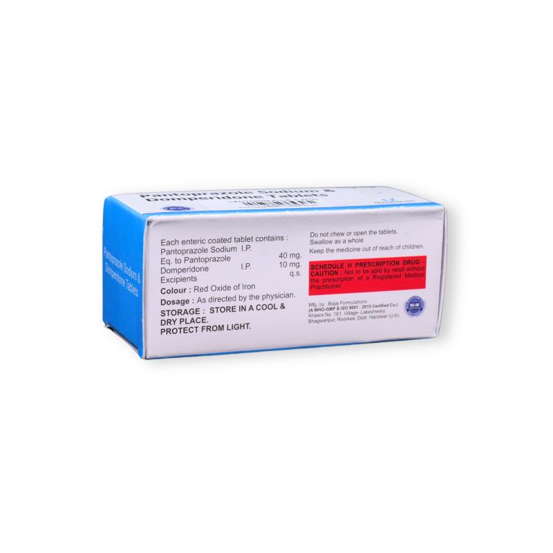 PANTOPRAZOLE 40 + DOMPERIDONE 10 MG - Genericart Products