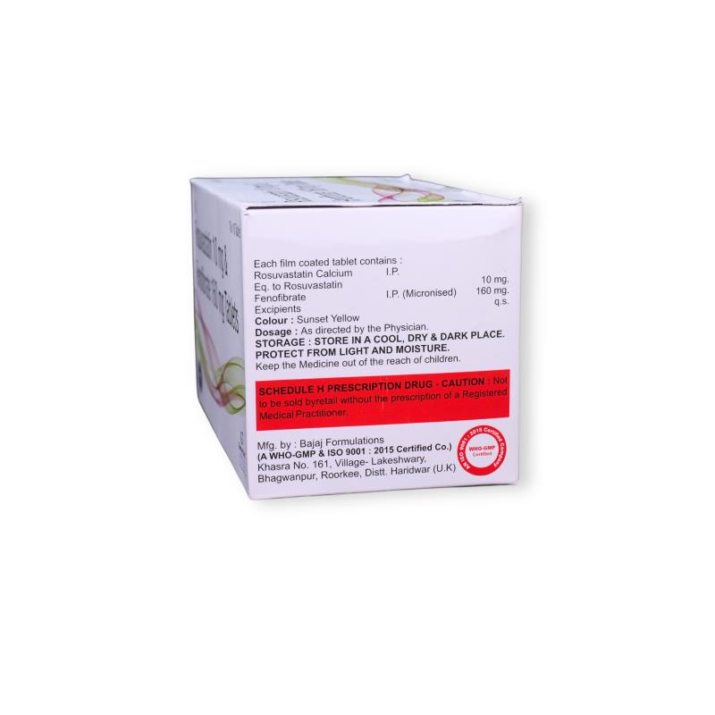 ROSUVASTATIN 10 MG + FENOFIBRATE 160 MG - Genericart Products