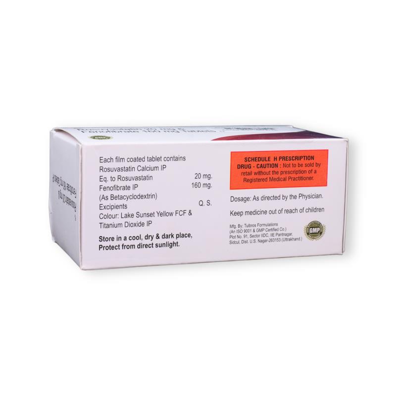 ROSUVASTATIN 20 MG + FENOFIBRATE 160 MG - Genericart Products