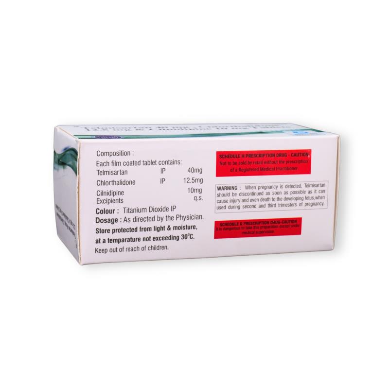 TELMISARTAN 40 MG + CHLORTHALIDONE 12.5 MG + CLINDIPINE 10 MG - Genericart Products