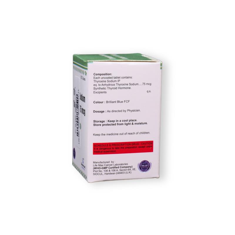 THYROXINE SODIUM 75 MCG - Genericart Products