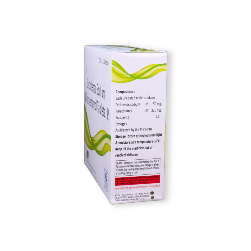 DICLOFENAC 50 MG + PARACETAMOL 325 MG - Genericart Products