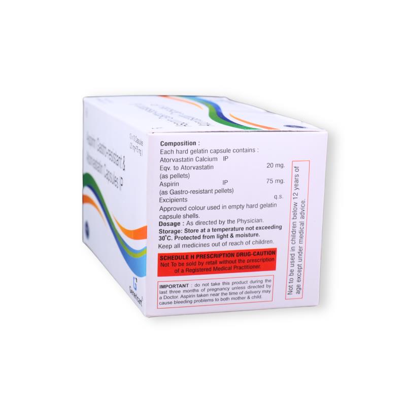 ATORVASTATIN 20 MG + ASPIRIN 75 MG - Genericart Products