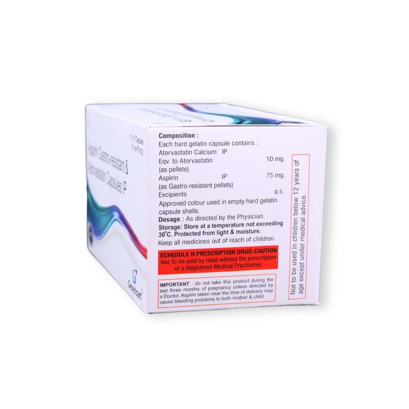 ATORVASTATIN 10 MG + ASPIRIN 75 MG - Genericart Products