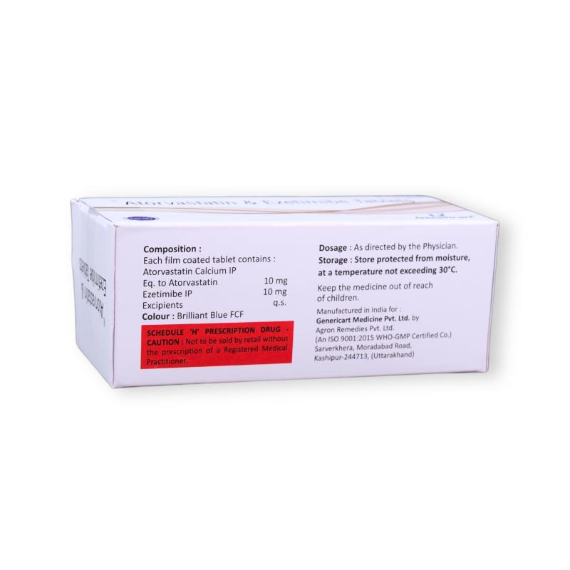 ATORVASTATIN 10 MG + EZETIMIBE 10 MG - Genericart Products