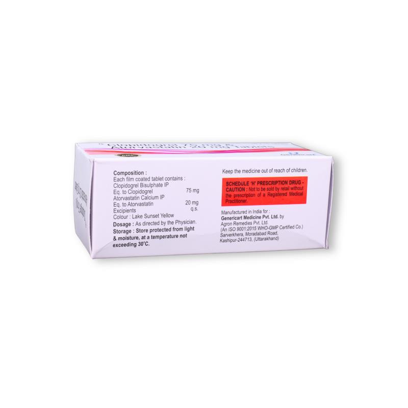 CLOPIDOGREL 75 MG + ATORVASTATIN 20 MG - Genericart Products