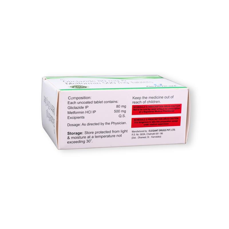 GLICLAZIDE 80 MG + METFORMIN HYDROCHLORIDE 500 MG - Genericart Products