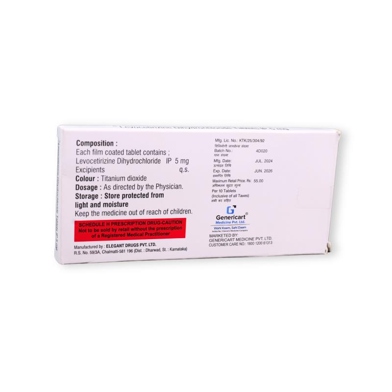 LEVOCETIRIZINE 5 MG - Genericart Products