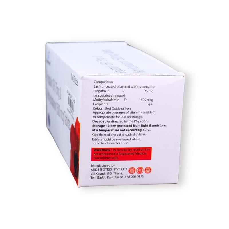 PREGABALIN 75 MG ( SR ) + METHYLCOBALAMIN 1500 MCG - Genericart Products