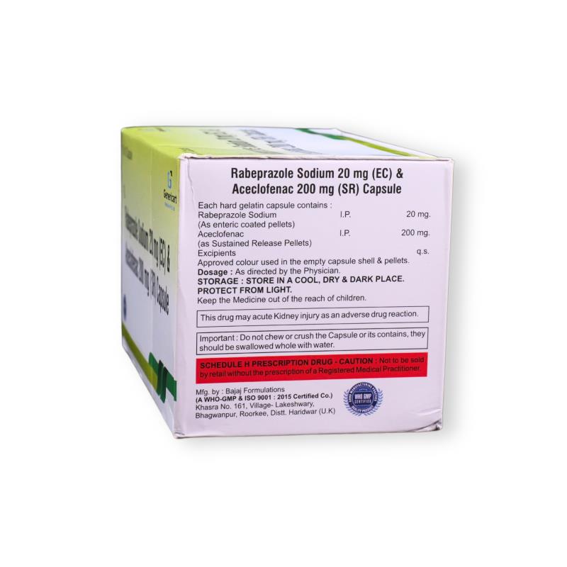 ACECLOFENAC 200 MG SR + RABEPRAZOLE 20 MG - Genericart Products