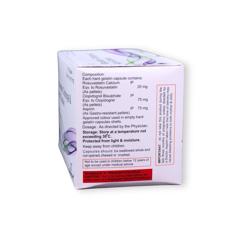 ROSUVASTATIN (IR) 20 MG + CLOPIDOGREL (IR) 75 MG +ASPIRIN (EC) 75 MG - Genericart Products