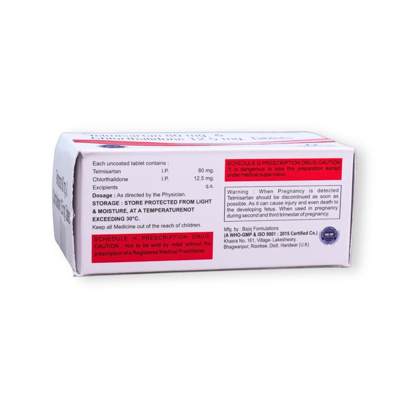 TELMISARTAN 80 MG + CHLORTHALIDONE 12.5 MG - Genericart Products