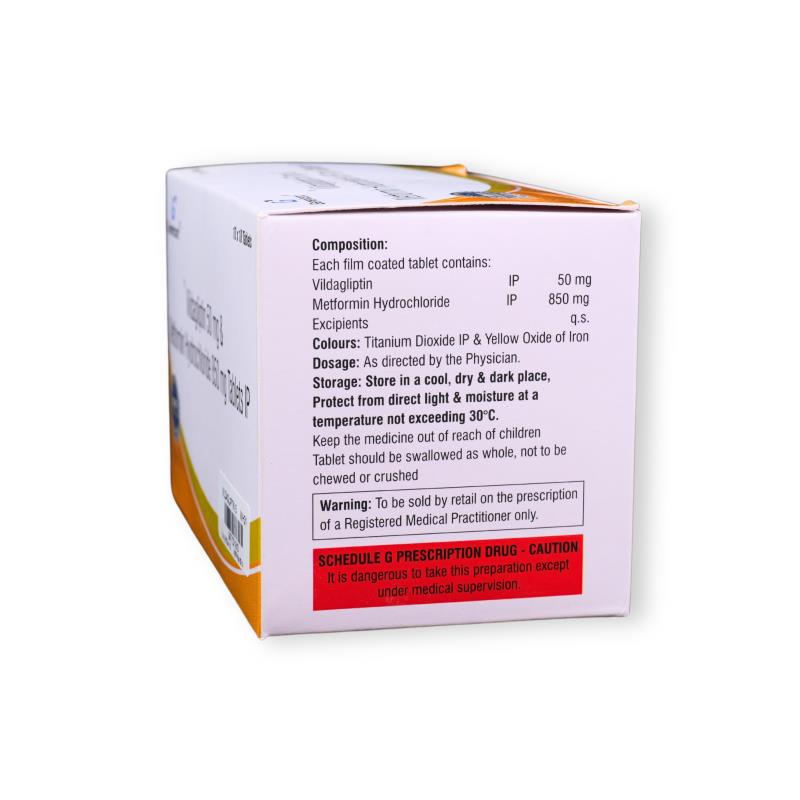 VILDAGLIPTIN 50 MG + METFORMIN HYDROCHLORIDE 850 MG - Genericart Products