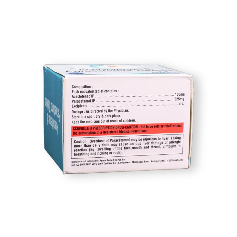 ACECLOFENAC 100 MG + PARACETAMOL  325 MG - Genericart Products