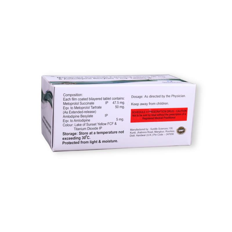 METOPROLOL (ER) 50 MG + AMLODIPINE 5 MG - Genericart Products