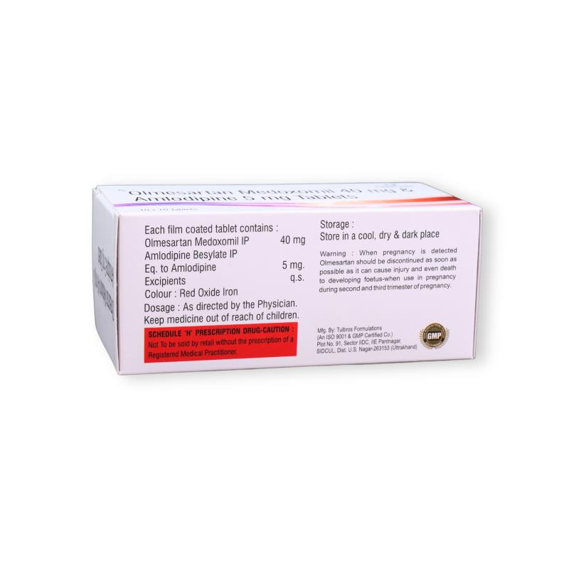 OLMESARTAN MEDOXOMIL 40 MG + AMLODIPINE 5 MG - Genericart Products