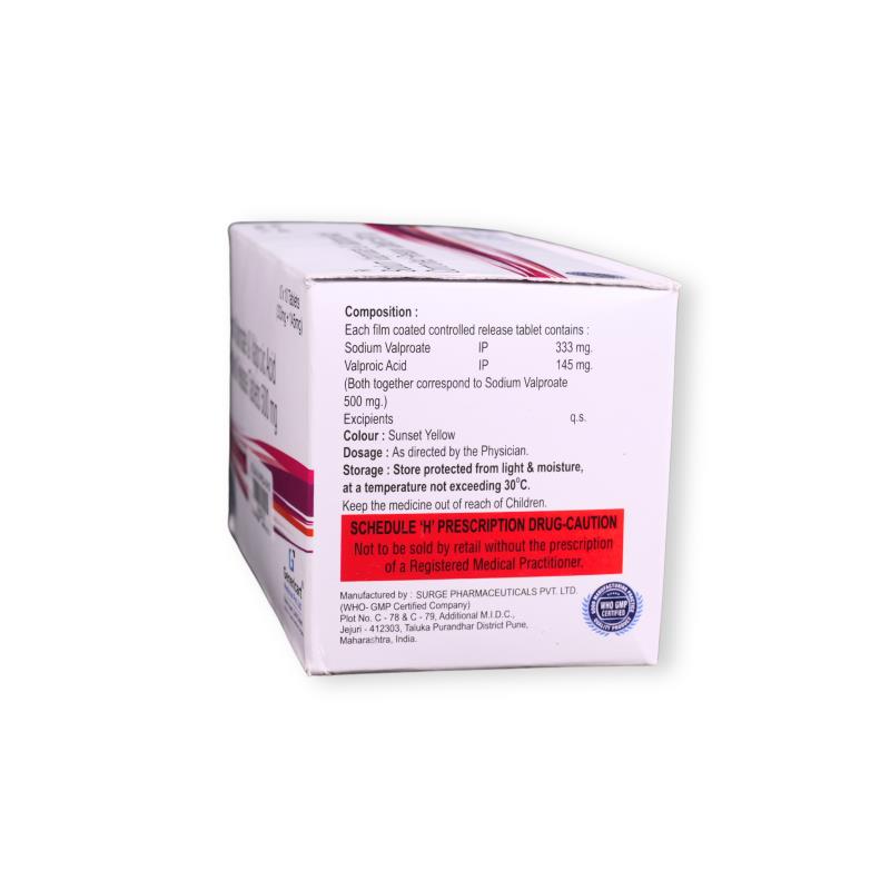 SODIUM VALPROATE  333 MG + VALPROIC ACID 145 MG CR - Genericart Products