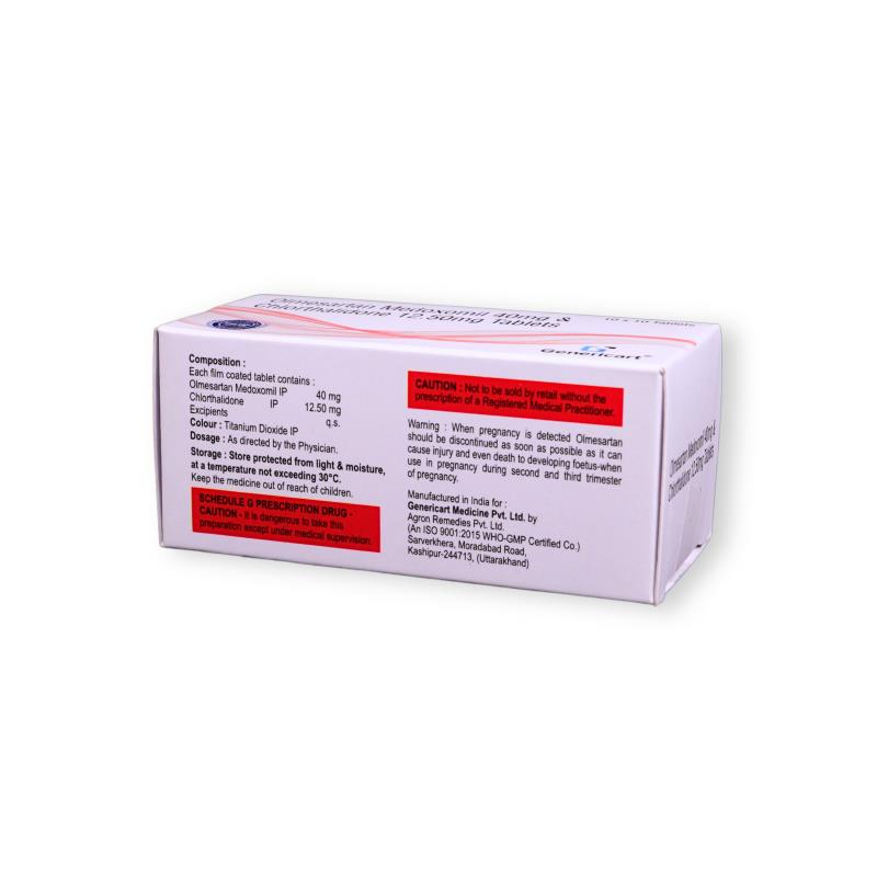OLMESARTAN MEDOXOMIL 40 MG +  CHLORTHALIDONE 12.50 MG - Genericart Products
