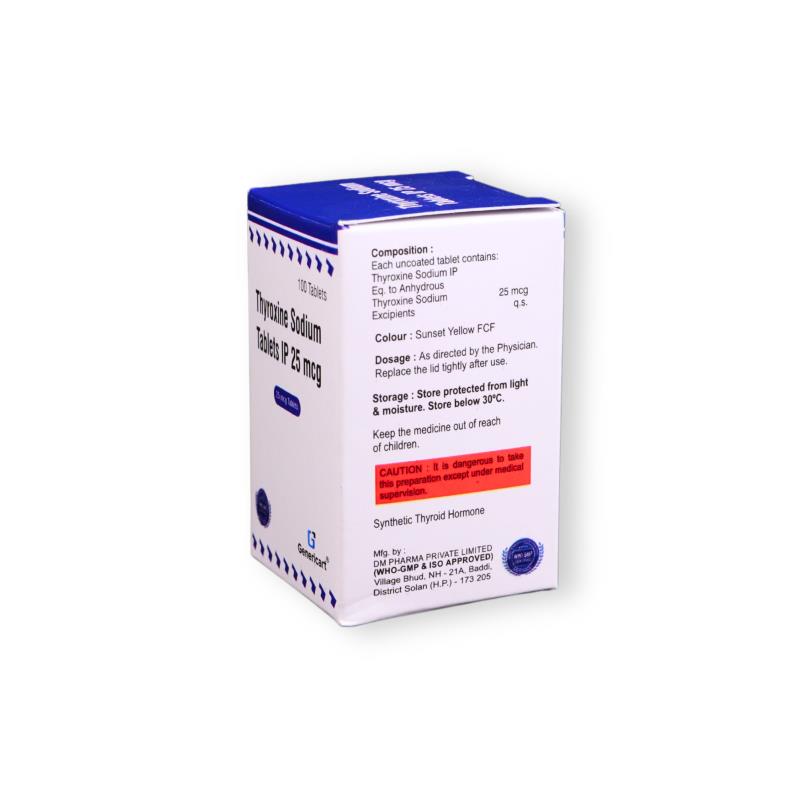THYROXINE SODIUM 25 MCG - Genericart Products