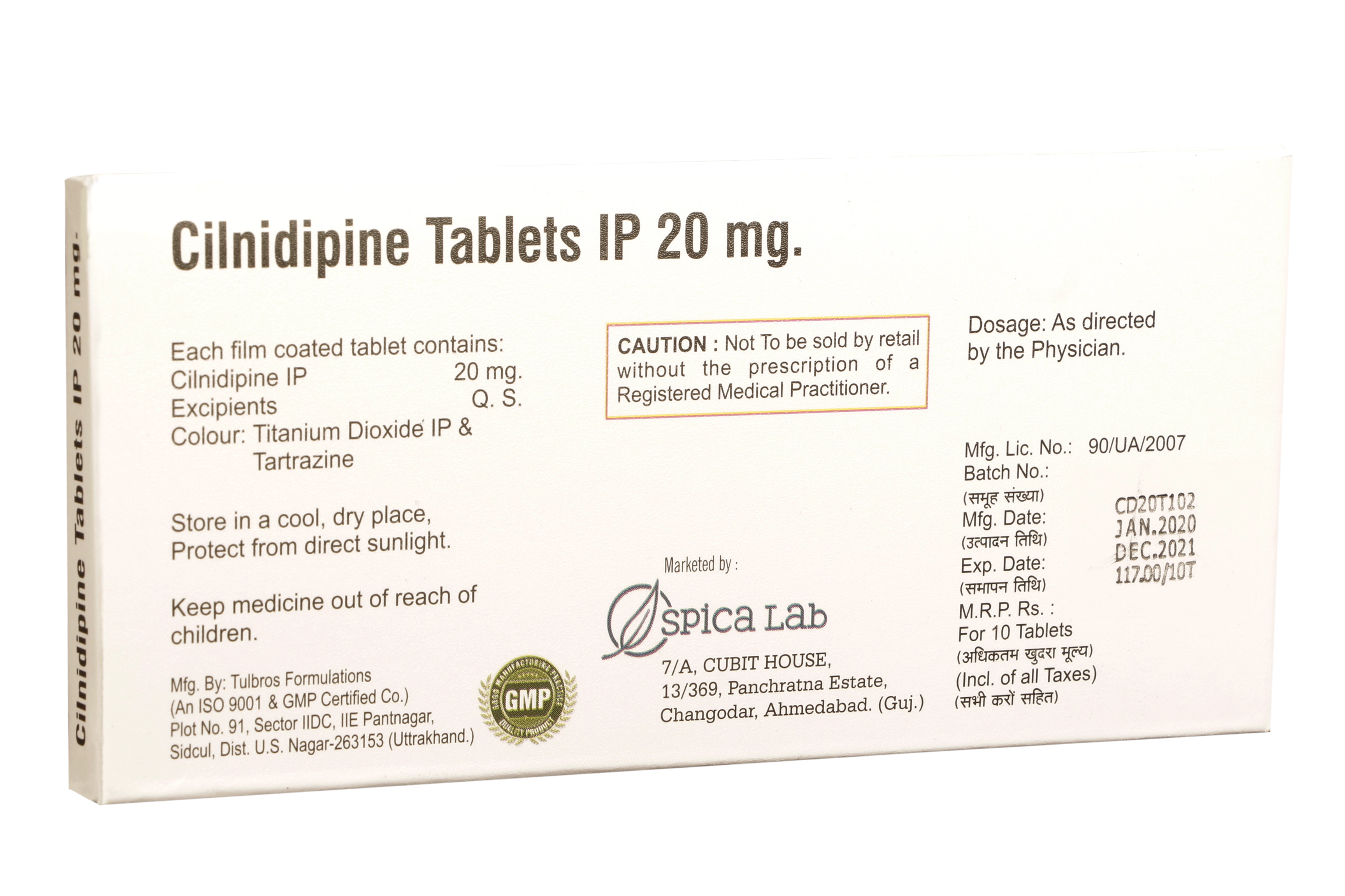 CILNIDIPINE  20 MG - Genericart Products