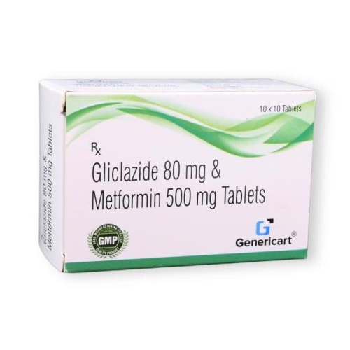 GLICLAZIDE 80 MG + METFORMIN HYDROCHLORIDE 500 MG