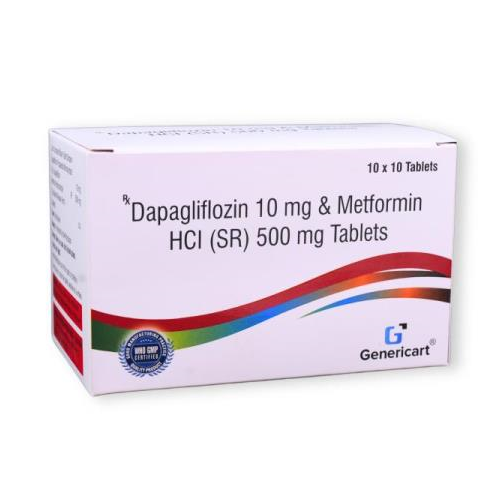 DAPAGLIFLOZIN 10 MG + METFORMIN HYDROCHLORIDE 500 MG (SR)