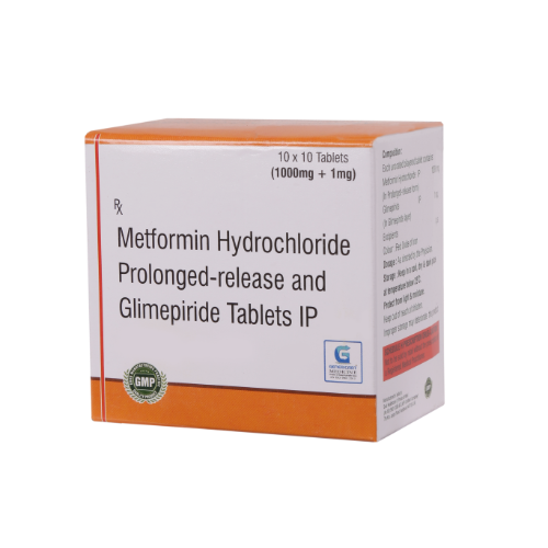 GLIMEPIRIDE 1 MG + METFORMIN HYDROCHLORIDE 1000 MG PR