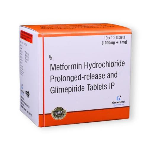 GLIMEPIRIDE 1 MG + METFORMIN HYDROCHLORIDE 1000 MG PR