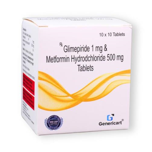 GLIMEPIRIDE 1 MG + METFORMIN HYDROCHLORIDE 500 MG