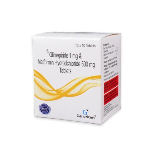 GLIMEPIRIDE 1 MG + METFORMIN HYDROCHLORIDE 500 MG