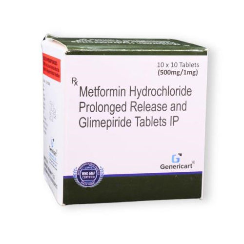 GLIMEPIRIDE 1 MG + METFORMIN HYDROCHLORIDE 500 MG (PR)