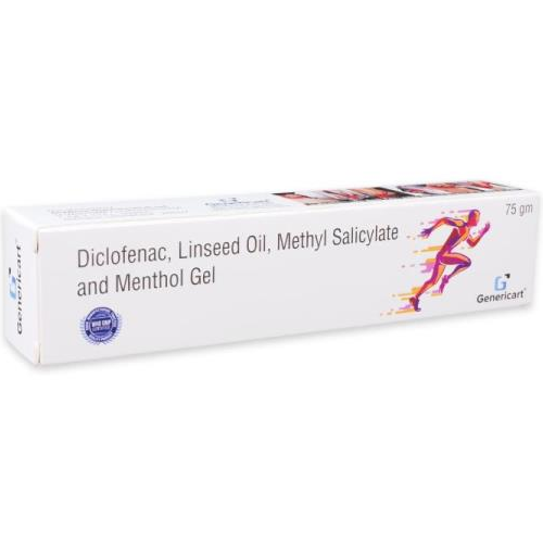 DICLOFENAC DIETHYLAMINE 1.16% w/w + LINSEED OIL 3.00% w/w + METHYL SALICYLATE 10.00% w/w + MENTHOL 0.5% w/w 75 GM