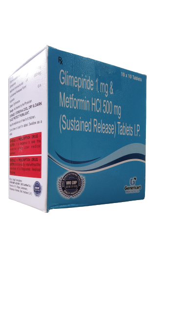 GLIMEPIRIDE 1 MG + METFORMIN HYDROCHLORIDE 500 MG  SR