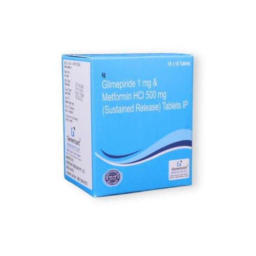 GLIMEPIRIDE 1 MG + METFORMIN HYDROCHLORIDE 500 MG  SR