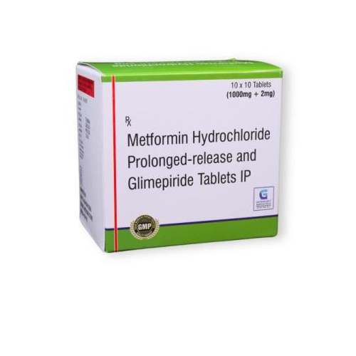 GLIMEPIRIDE 2 MG + METFORMIN HYDROCHLORIDE 1000 MG PR