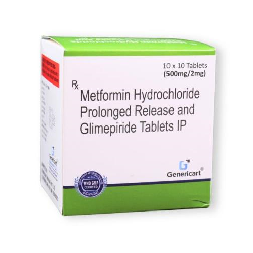 GLIMEPIRIDE 2 MG + METFORMIN HYDROCHLORIDE 500 MG PR