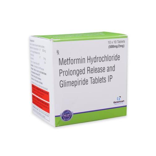 GLIMEPIRIDE 2 MG + METFORMIN HYDROCHLORIDE 500 MG PR