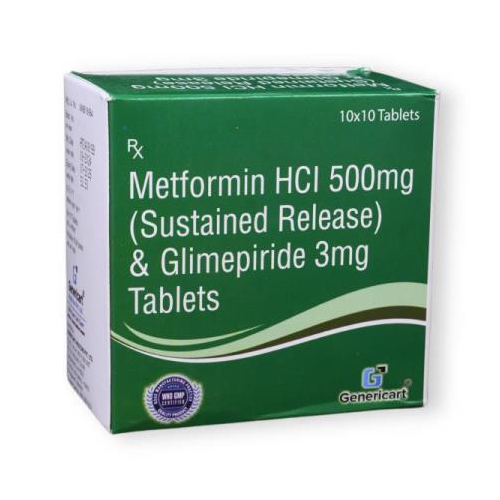 GLIMEPIRIDE 3 MG + METFORMIN HYDROCHLORIDE 500 MG SR