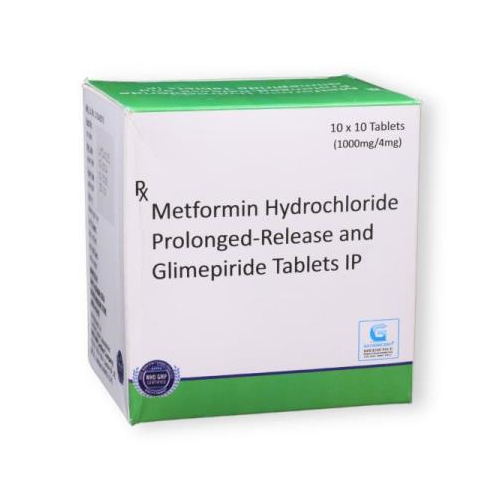 GLIMEPIRIDE 4 MG + METFORMIN HYDROCHLORIDE 1000 MG PR