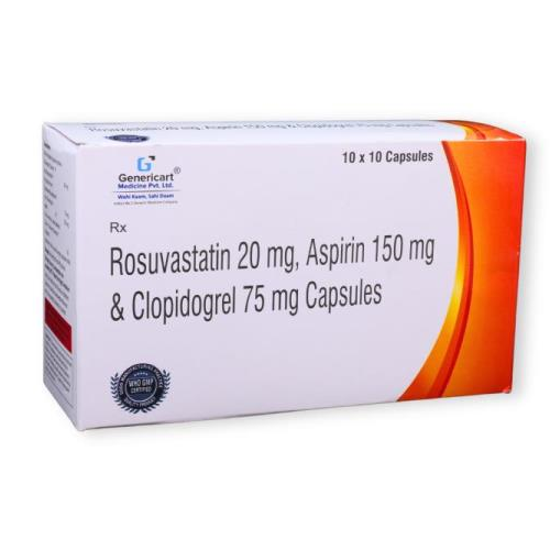 ROSUVASTATIN 20 MG + CLOPIDOGREL 75 MG + ASPIRIN 150 MG